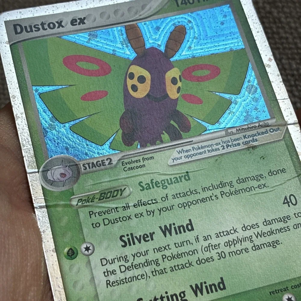 Dustox ex - 86/92 Pokemon Legend Maker - Silver Border Holo HP Heavily Played